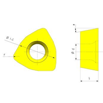 Εισαγωγή αλεξίπτωσης CNC μοντέλου WPGT με διάμετρο 9,525 mm και πάχος 4,2 mm για υψηλής ακρίβειας επεξεργασία