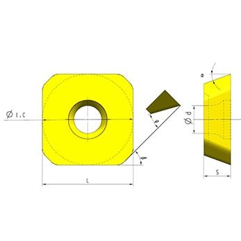 Ένθετο φρέζας CNC ακριβείας με γωνία 20° ±0.025 Ανοχή και μήκος 13.308mm για υψηλή σταθερότητα