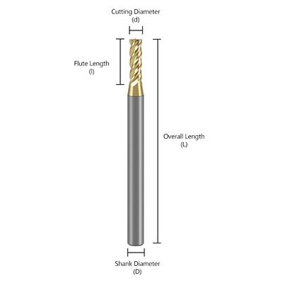 70° Σκληρότητα HRC 4-Flute Tungsten Carbide End Mill με επικάλυψη Alnovz3 Ειδικευμένο για CNC Milling Cutter από ανοξείδωτο χάλυβα