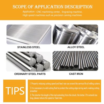 70° Σκληρότητα HRC 4-Flute Tungsten Carbide End Mill με επικάλυψη Alnovz3 Ειδικευμένο για CNC Milling Cutter από ανοξείδωτο χάλυβα