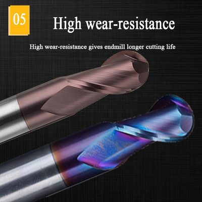 Μύλος 200mm 6 Hrc 55 στρογγυλά R3 4 φλάουτο Hrc 45 τελών αλουμινίου καρβιδίου χάλυβα βολφραμίου