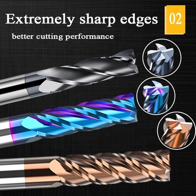 καρβίδιο Hrc55 μύλων D10 Hrc60 τελών 2.5mm εσωτερικό 6mm για το χάλυβα 12mm δευτερεύον Endmill