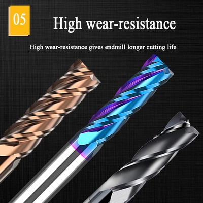 καρβίδιο Hrc55 μύλων D10 Hrc60 τελών 2.5mm εσωτερικό 6mm για το χάλυβα 12mm δευτερεύον Endmill