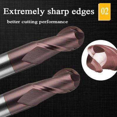CNC μύλος 2mm 12mm 6mm τελών καρβιδίου βολφραμίου 200 κόπτες άλεσης μύτης σφαιρών χιλ. 6 Ballnose